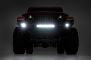 Jeep Wrangler Front Bumper - Rough Country - Full Width High Clearance with Skid Plate - '07-'23